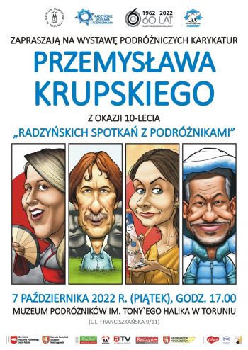  Wystawa karykatur podróżniczych Przemysława Krupskiego w Toruniu